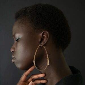 NWOT Mary Macgill 14k gold Egg Hoops sz Large